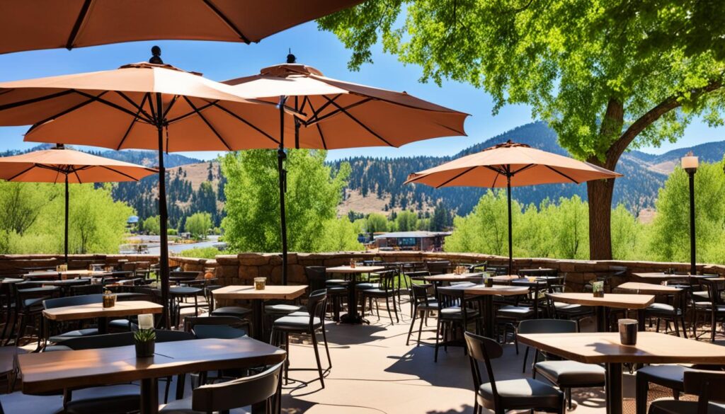 Fort Collins cafe with outdoor seating and scenic view Fort Collins cafe with outdoor seating and scenic view