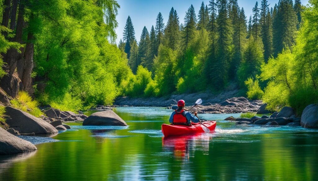 Kayaking on the Spokane River Kayaking on the Spokane River