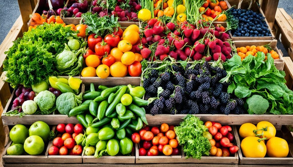 Organic fruits and vegetables Organic fruits and vegetables