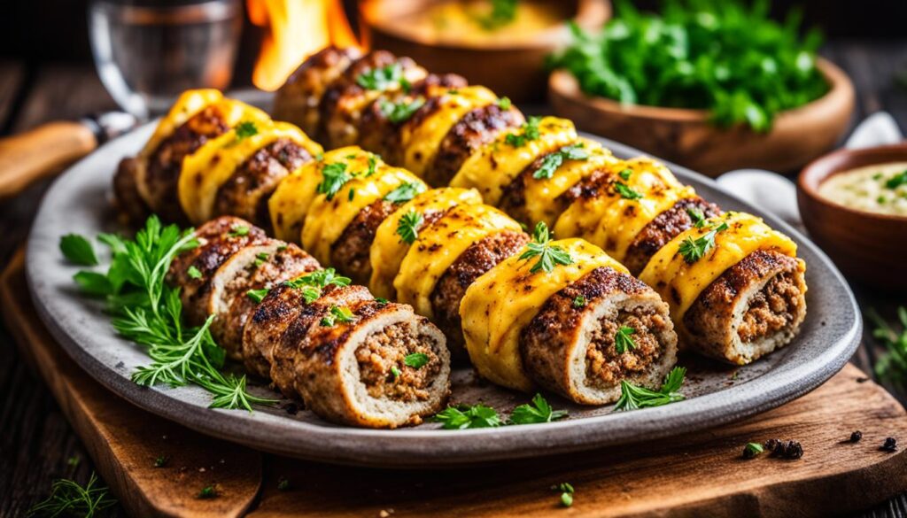 Romanian grilled minced meat rolls in Bucharest Romanian grilled minced meat rolls in Bucharest