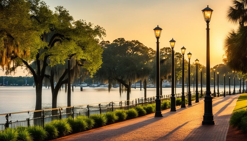 Savannah riverfront promenade Savannah riverfront promenade