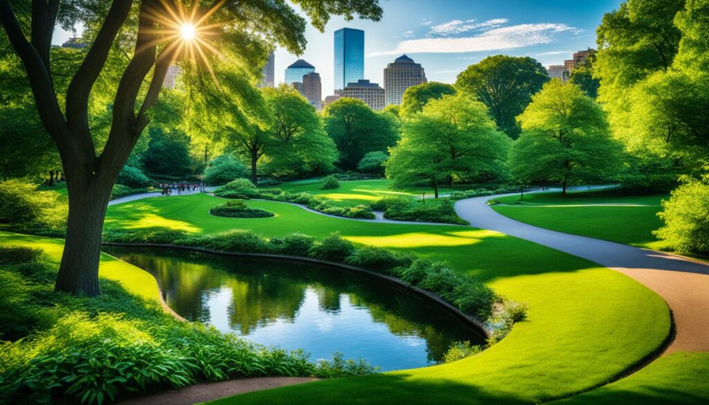 Scenic walking trail in Boston Scenic walking trail in Boston