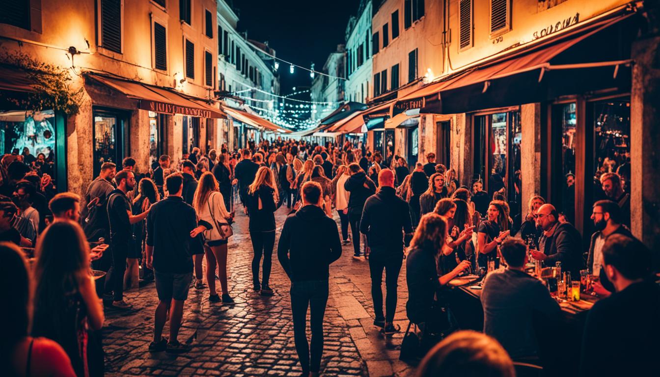 Split live music scene and hidden bars