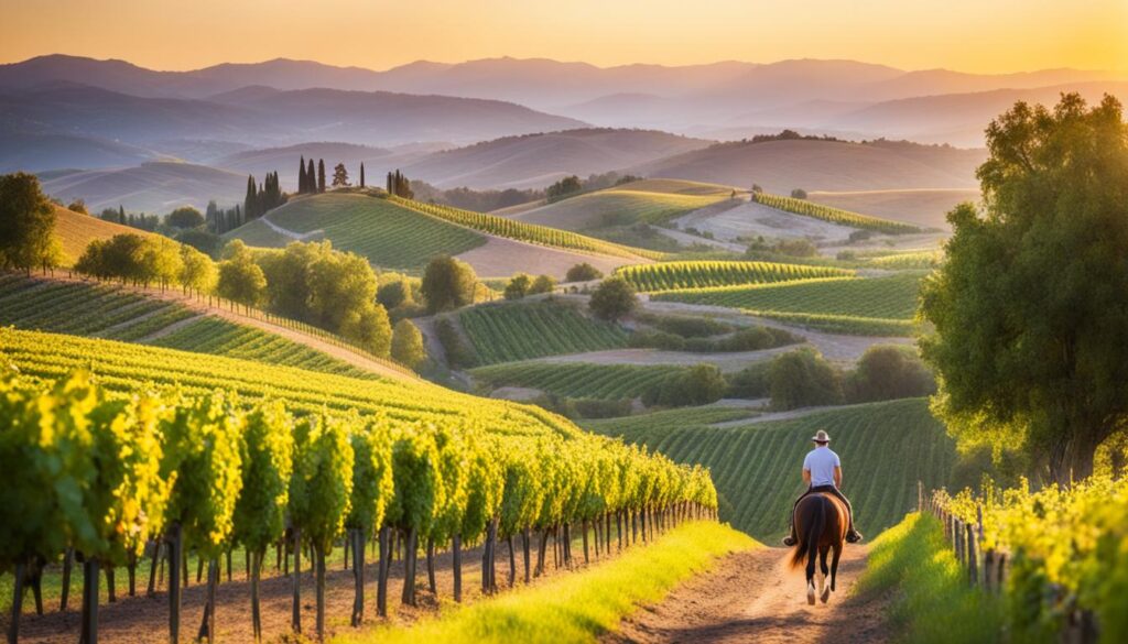 Vineyard horseback riding trails