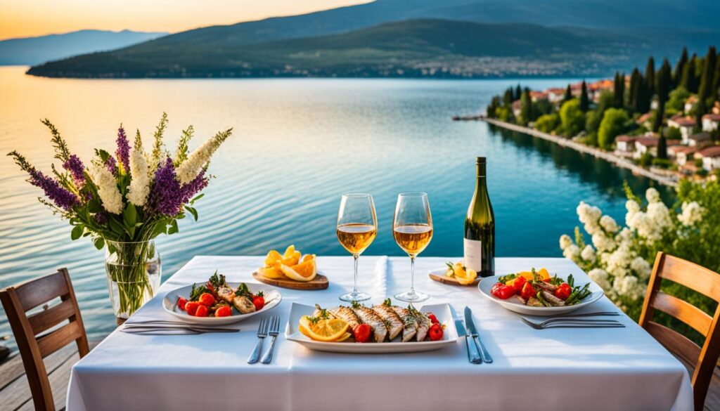 lakefront dining in Ohrid lakefront dining in Ohrid