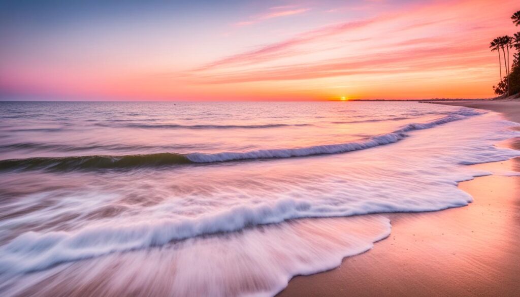 secluded beach at sunset secluded beach at sunset