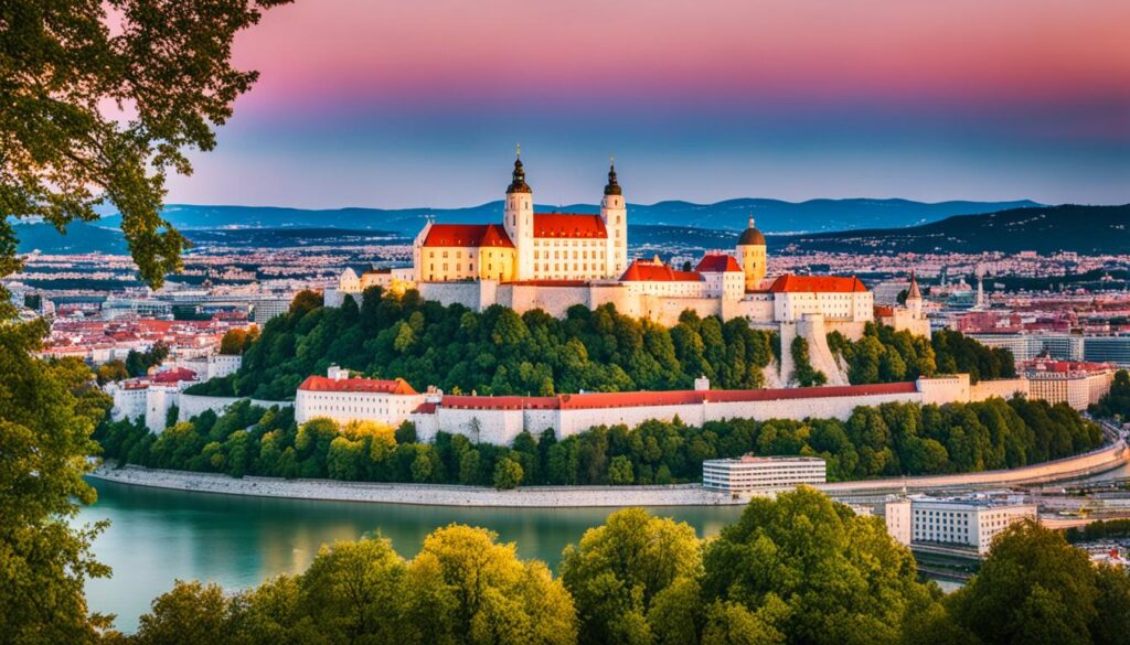 Bratislava castle at sunset Bratislava castle at sunset