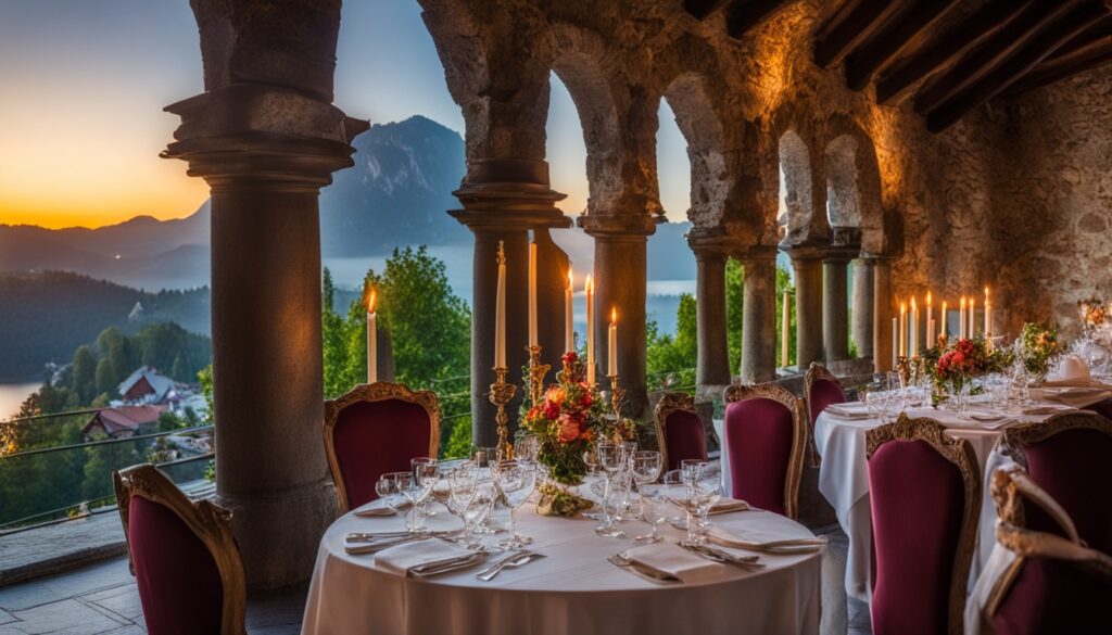 Dining at Bled Castle Dining at Bled Castle