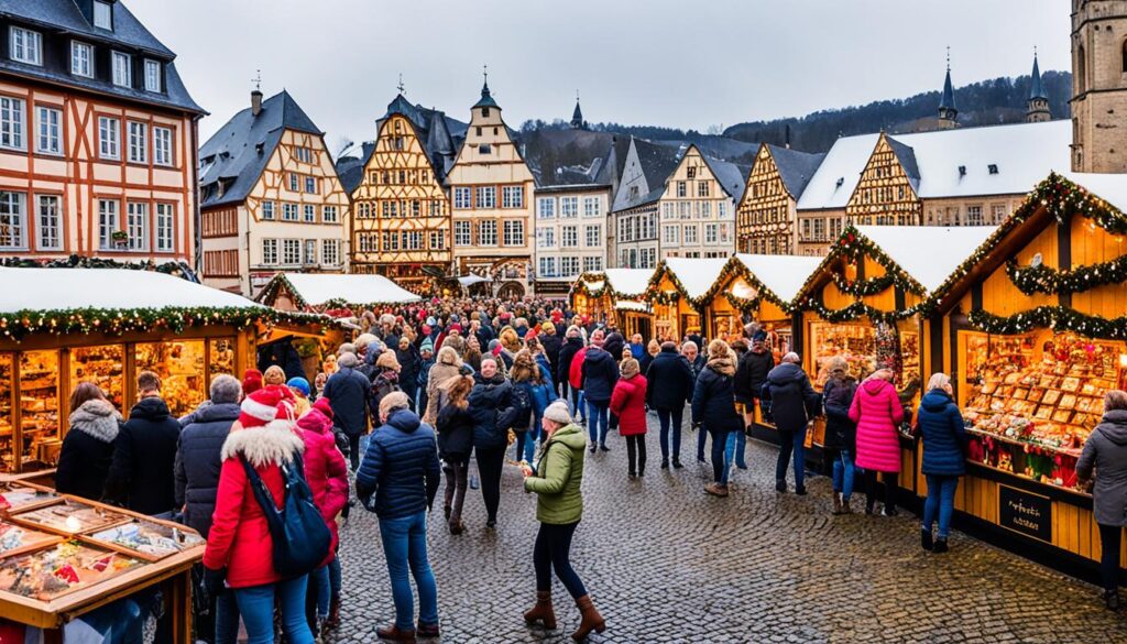 Echternach Christmas market stalls Echternach Christmas market stalls