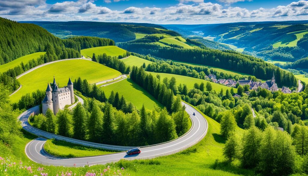Luxembourg City to Vianden Castle route Luxembourg City to Vianden Castle route