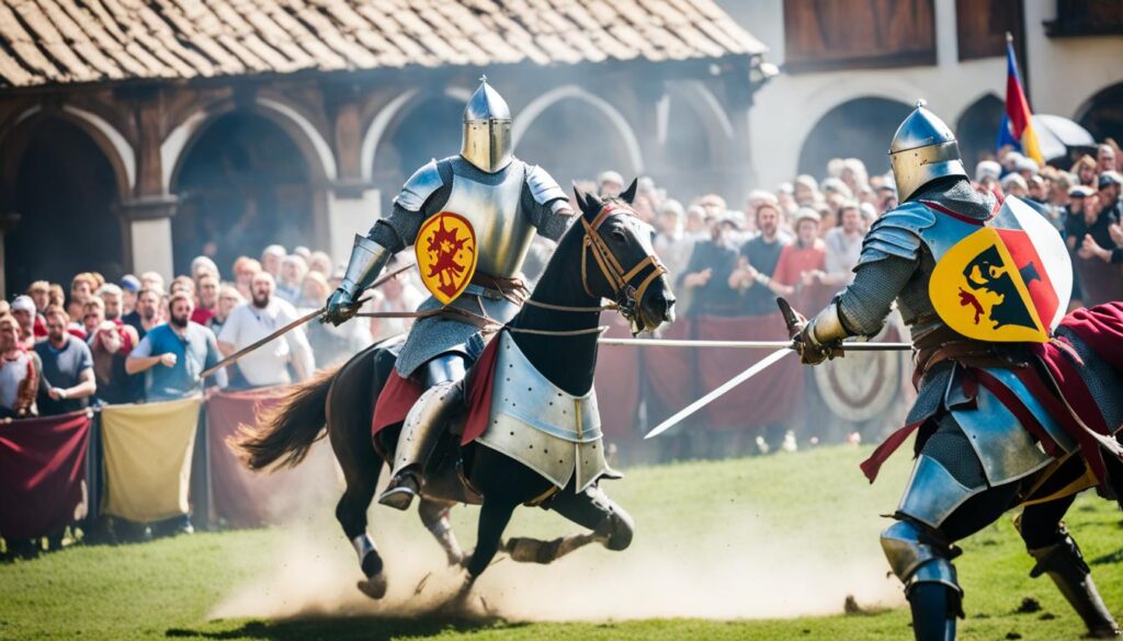 Medieval reenactment at Sibiu medieval festival Medieval reenactment at Sibiu medieval festival