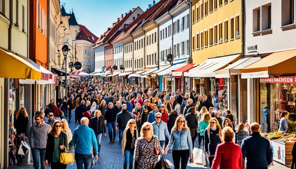 Nitra shopping scene Nitra shopping scene