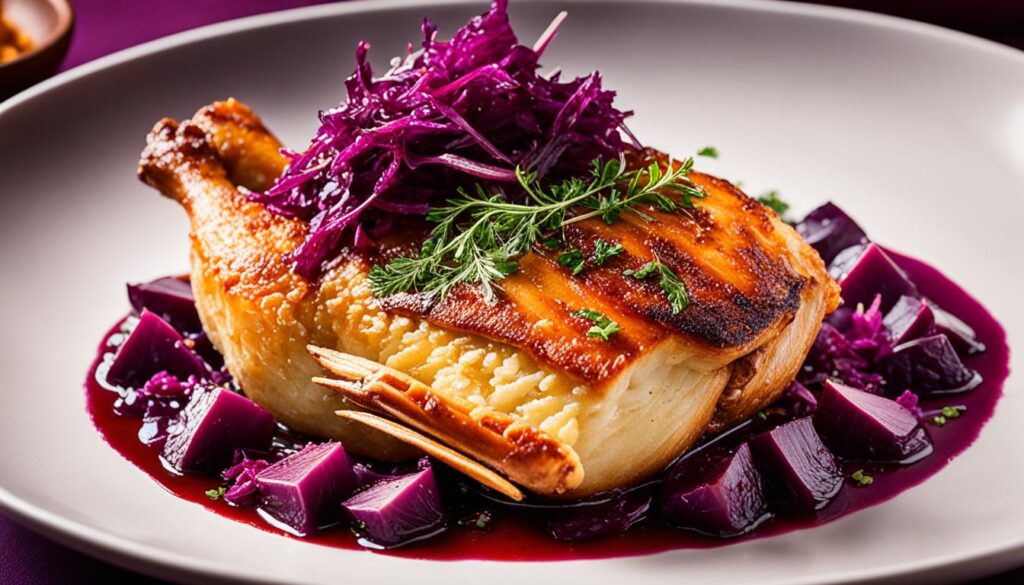 Roasted Duck with Red Cabbage and Potato Dumplings Roasted Duck with Red Cabbage and Potato Dumplings