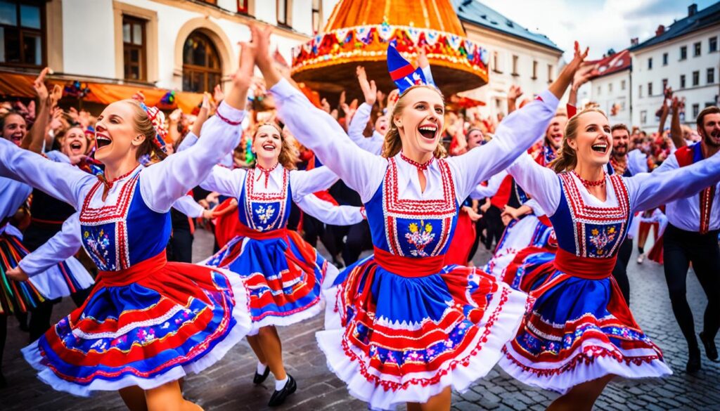Slovak folk dancers Slovak folk dancers