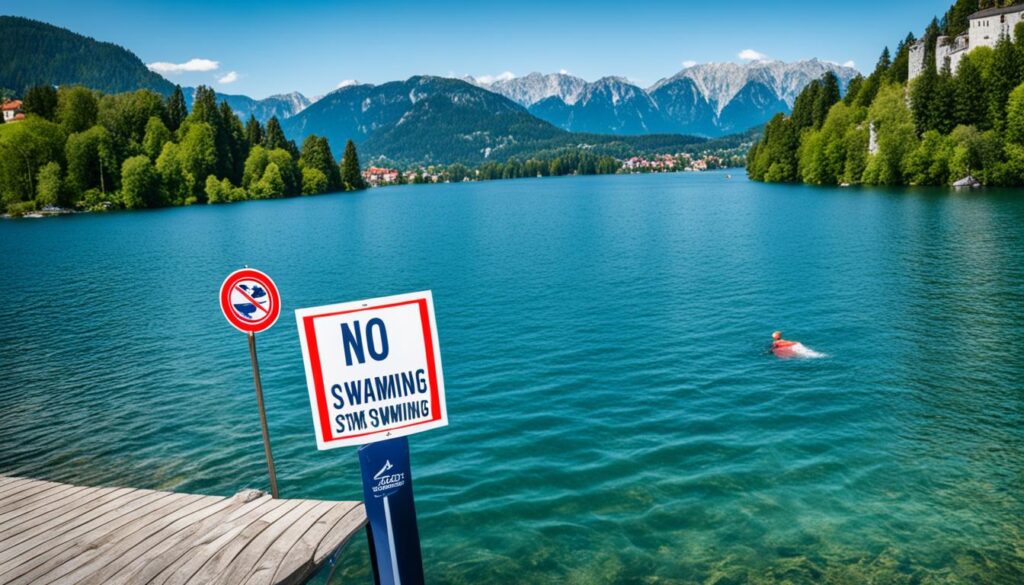 Swimming restrictions in Lake Bled Swimming restrictions in Lake Bled