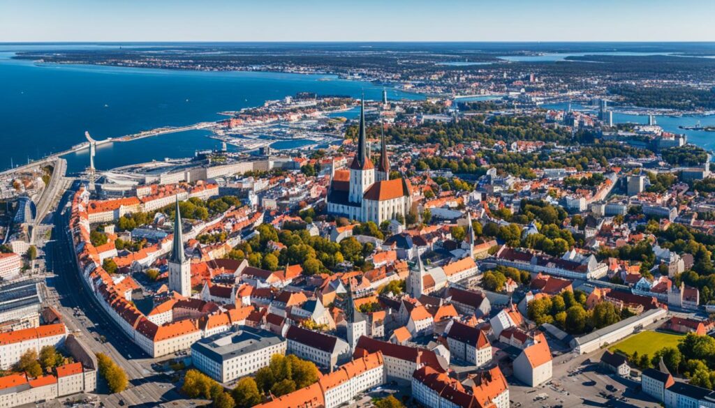 Tallinn city center from Tallinn Airport Tallinn city center from Tallinn Airport