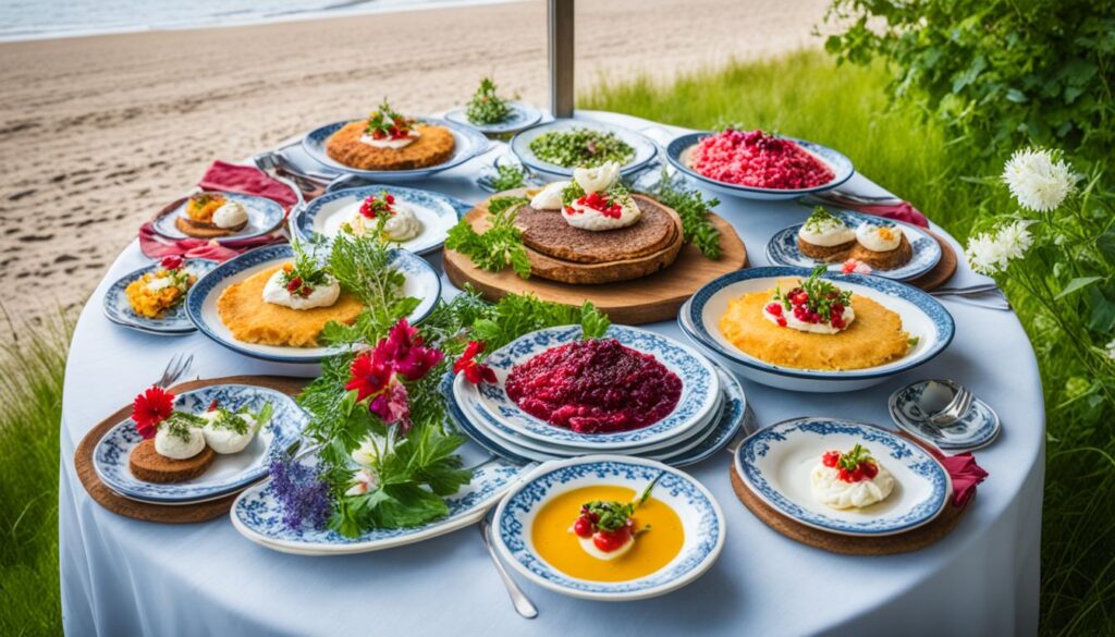 Traditional Latvian cuisine in Jurmala Traditional Latvian cuisine in Jurmala