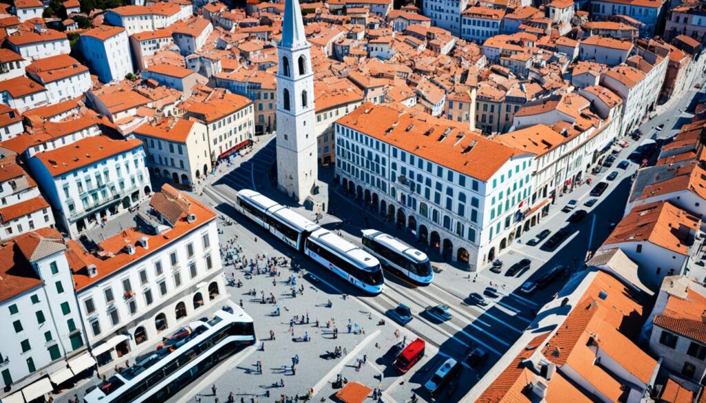Transportation options in Piran Transportation options in Piran