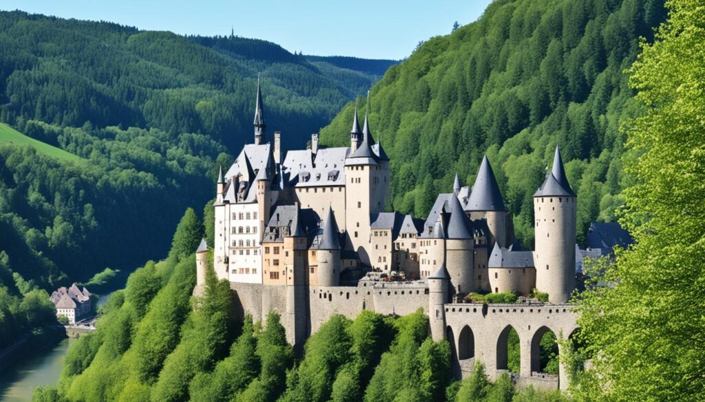 Vianden Castle during a guided tour Vianden Castle during a guided tour