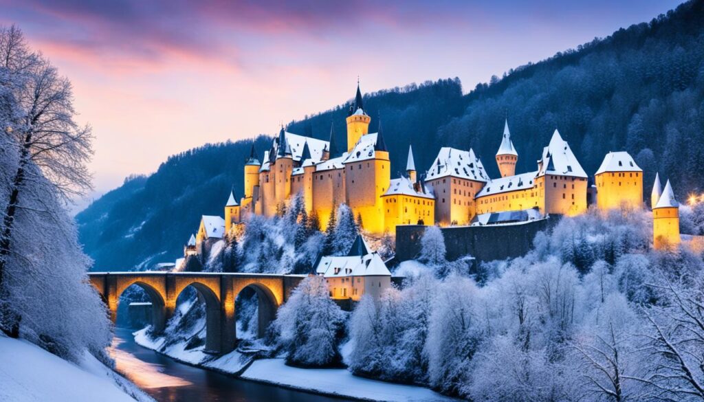 Vianden Castle in Winter Vianden Castle in Winter