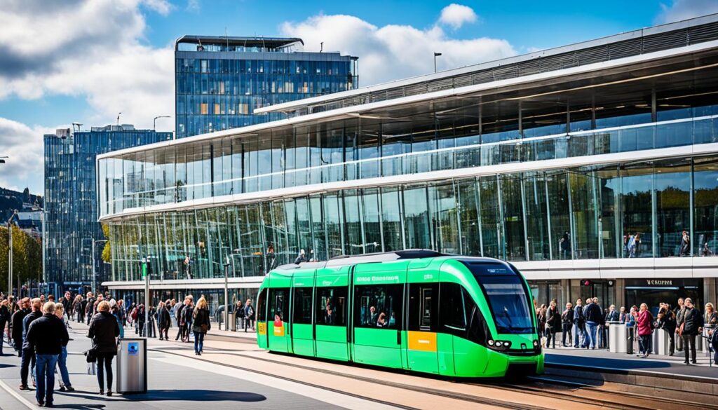 getting a tram in Luxembourg City getting a tram in Luxembourg City