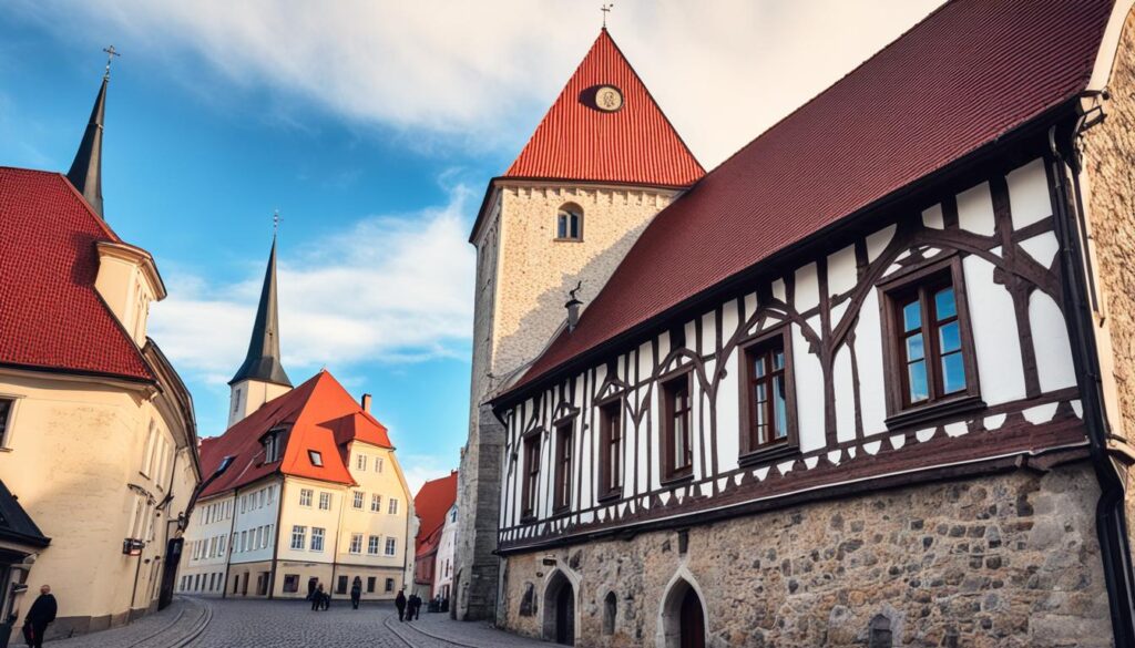 medieval architecture in Cesis Old Town medieval architecture in Cesis Old Town