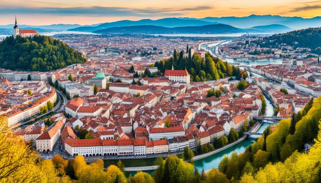panoramic vistas of Ljubljana panoramic vistas of Ljubljana