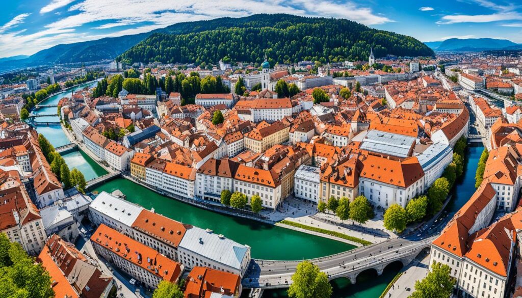 panoramic vistas of Ljubljana panoramic vistas of Ljubljana