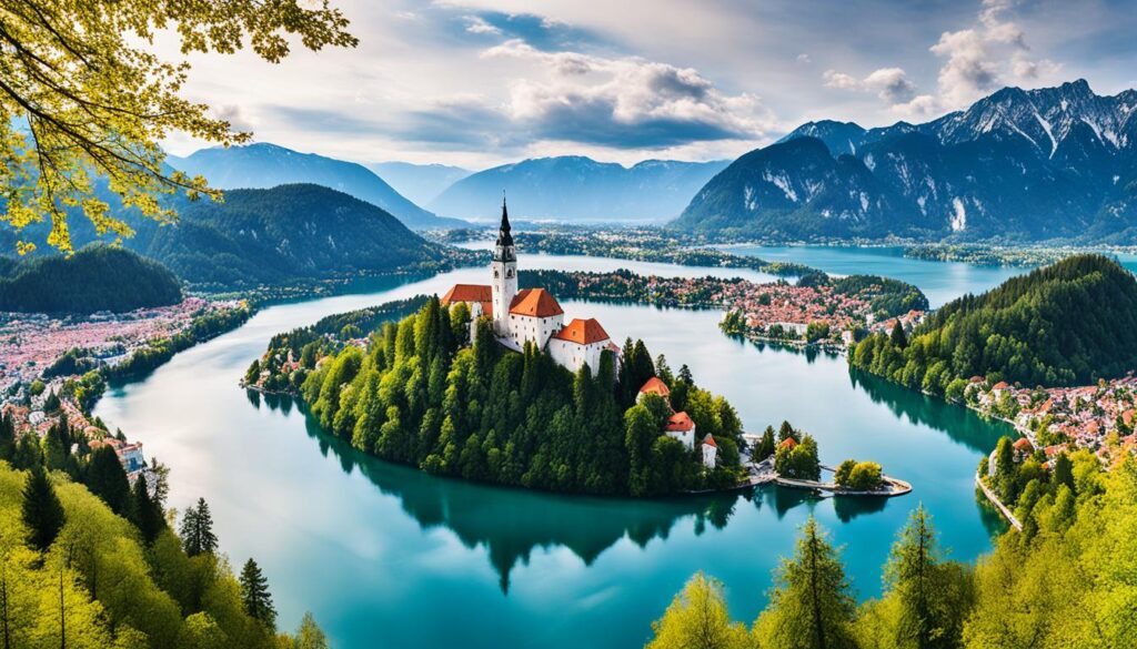 popular viewpoints in Lake Bled popular viewpoints in Lake Bled