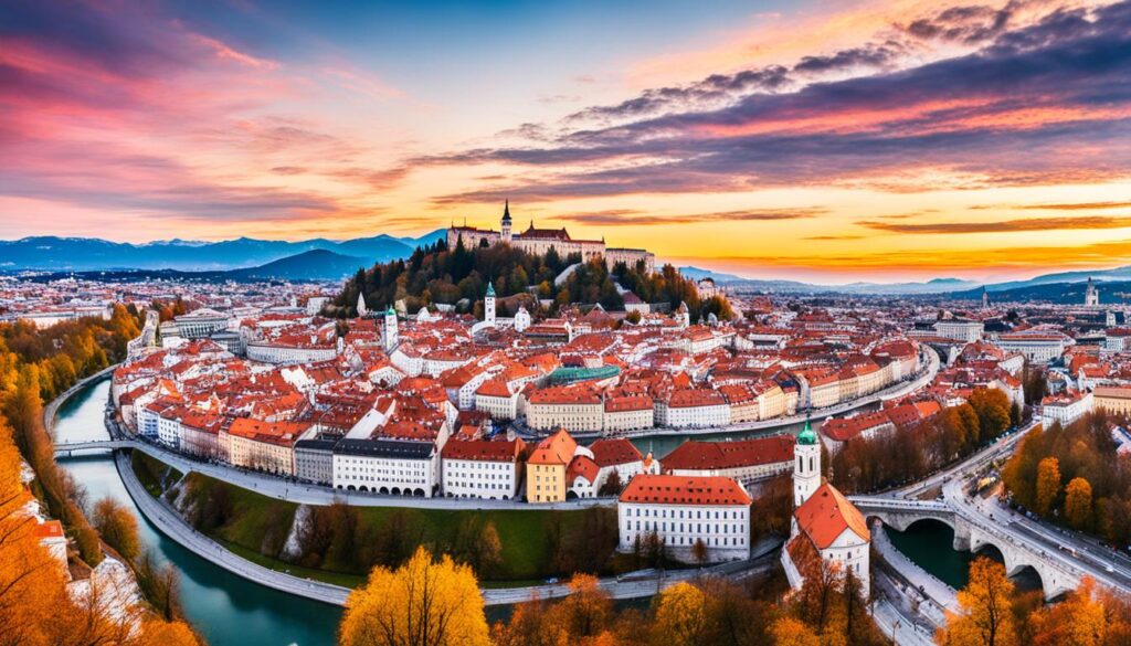 scenic city views Ljubljana Castle Hill Viewpoint scenic city views Ljubljana Castle Hill Viewpoint