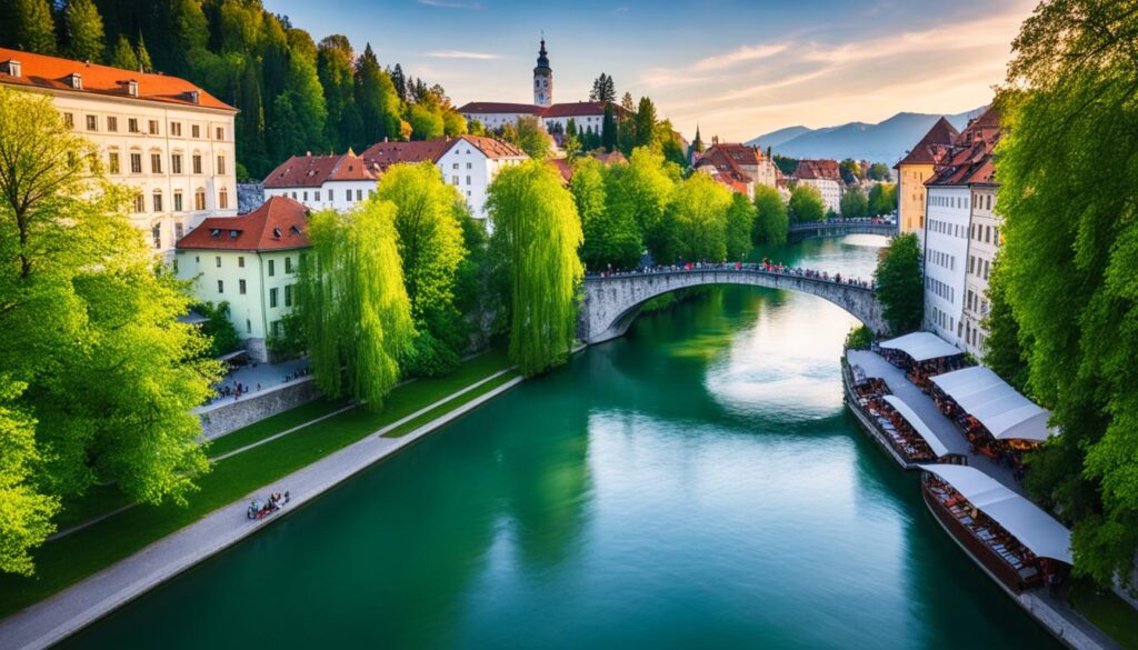 scenic riverside promenades in Ljubljana scenic riverside promenades in Ljubljana