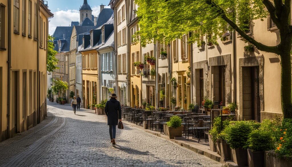 walking in Luxembourg City walking in Luxembourg City