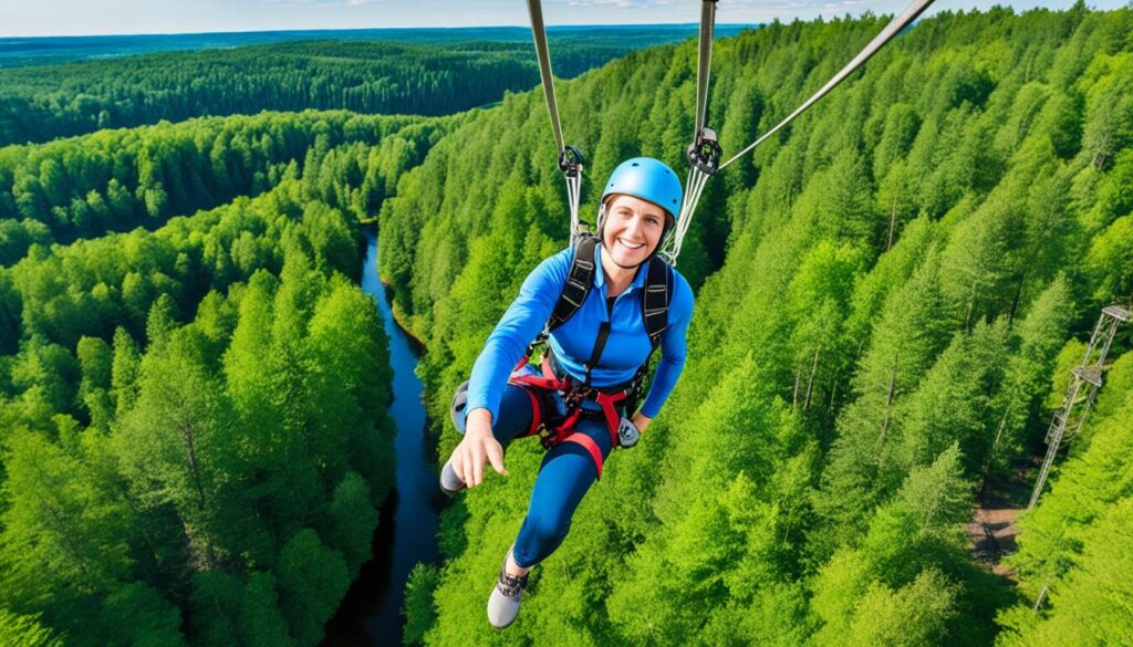 zip lining at Sigulda Adventure Park zip lining at Sigulda Adventure Park