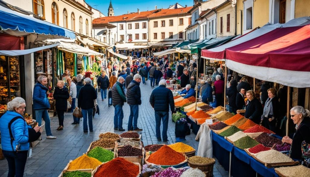 Bitola market shopping