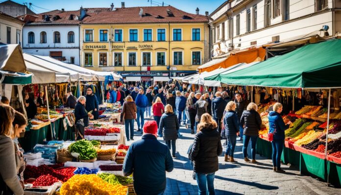 Bitola market shopping