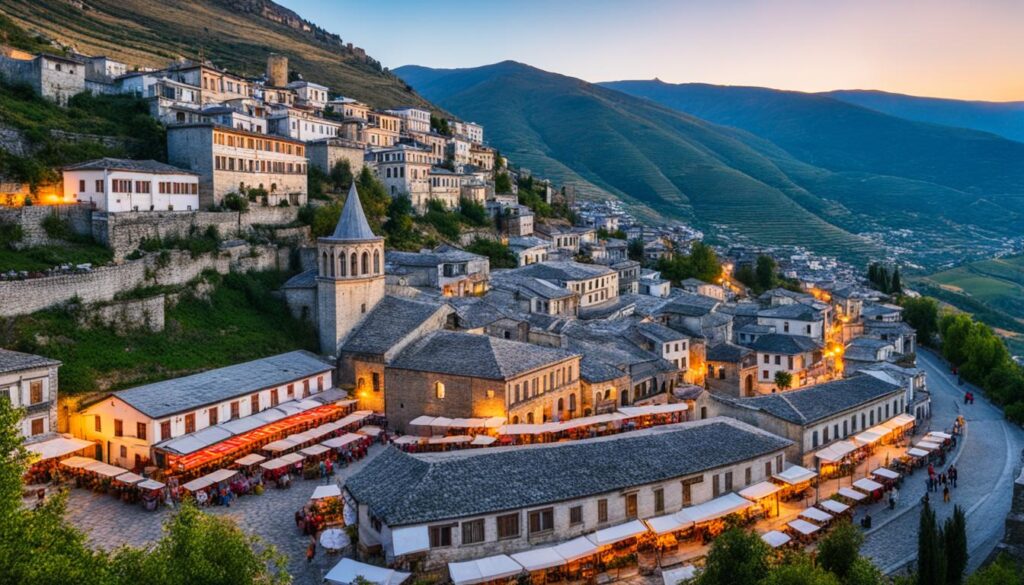 Cobblestone Streets Gjirokaster Cobblestone Streets Gjirokaster