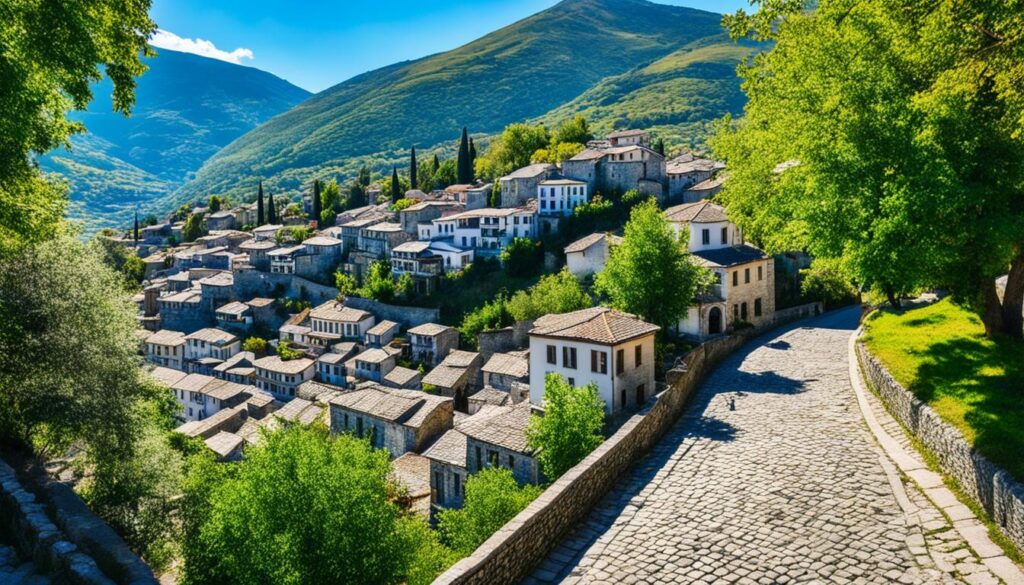 Cobblestone streets Gjirokaster Cobblestone streets Gjirokaster