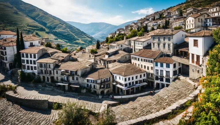 Cobblestone streets Gjirokaster