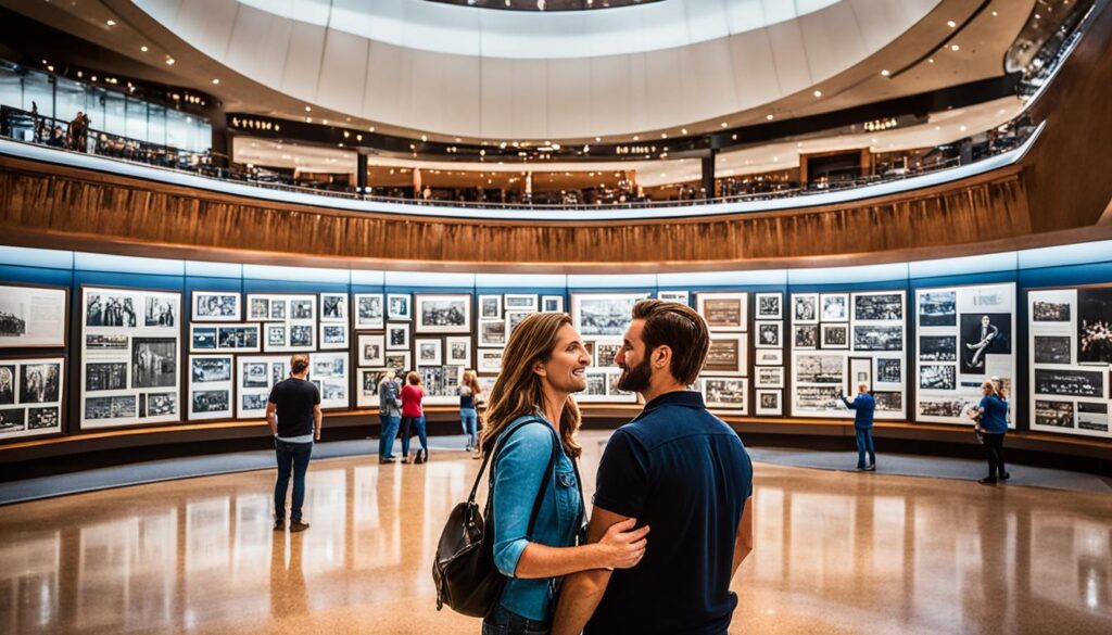 Couples exploring the Country Music Hall of Fame in Nashville Couples exploring the Country Music Hall of Fame in Nashville