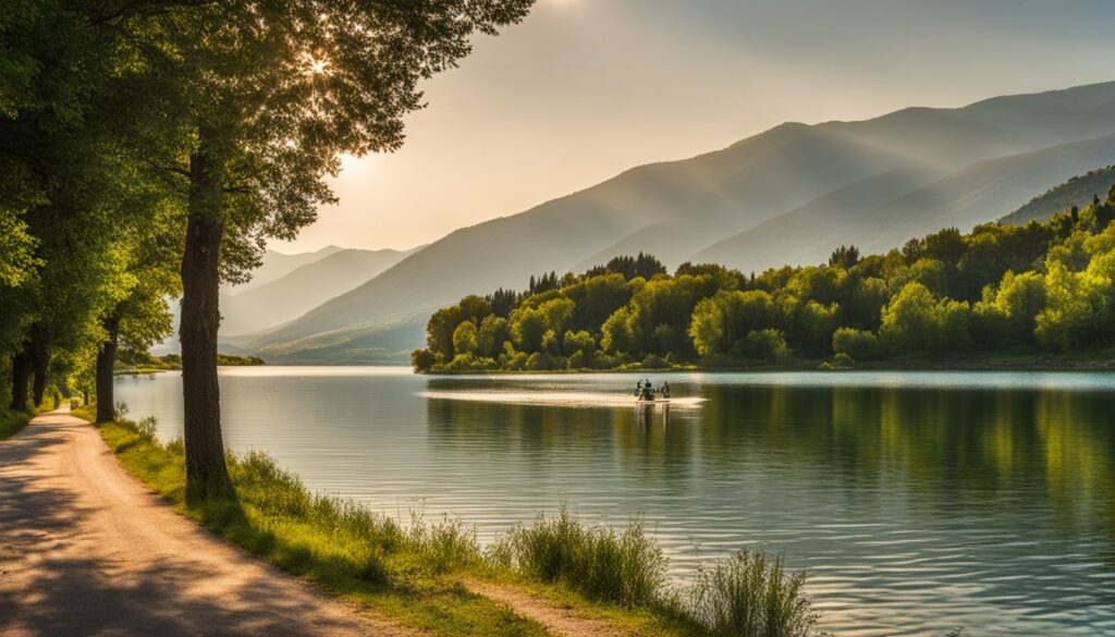 Cycling route at Lake Shkodra Cycling route at Lake Shkodra