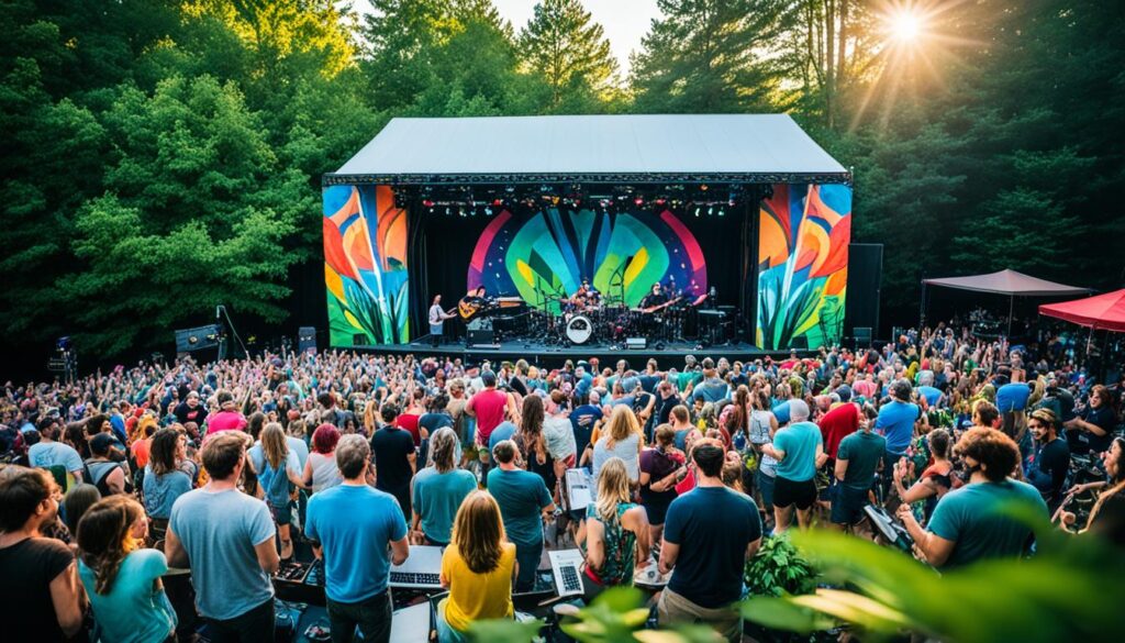 Live music Asheville outdoor stage