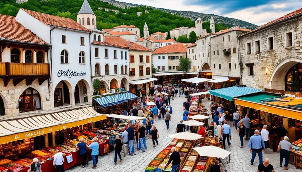 Mostar Old Bazaar shopping district