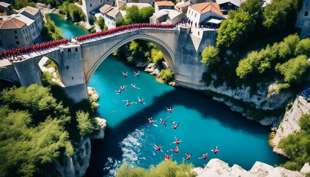 Mostar Red Bull Cliff Diving competition time