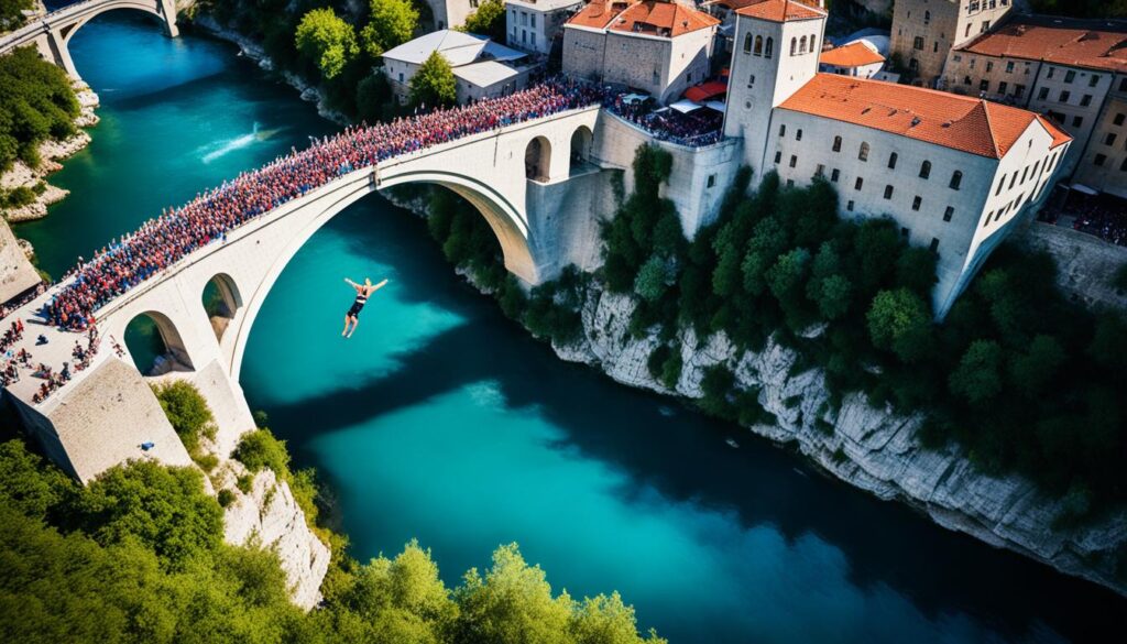 Mostar Red Bull Cliff Diving competition time