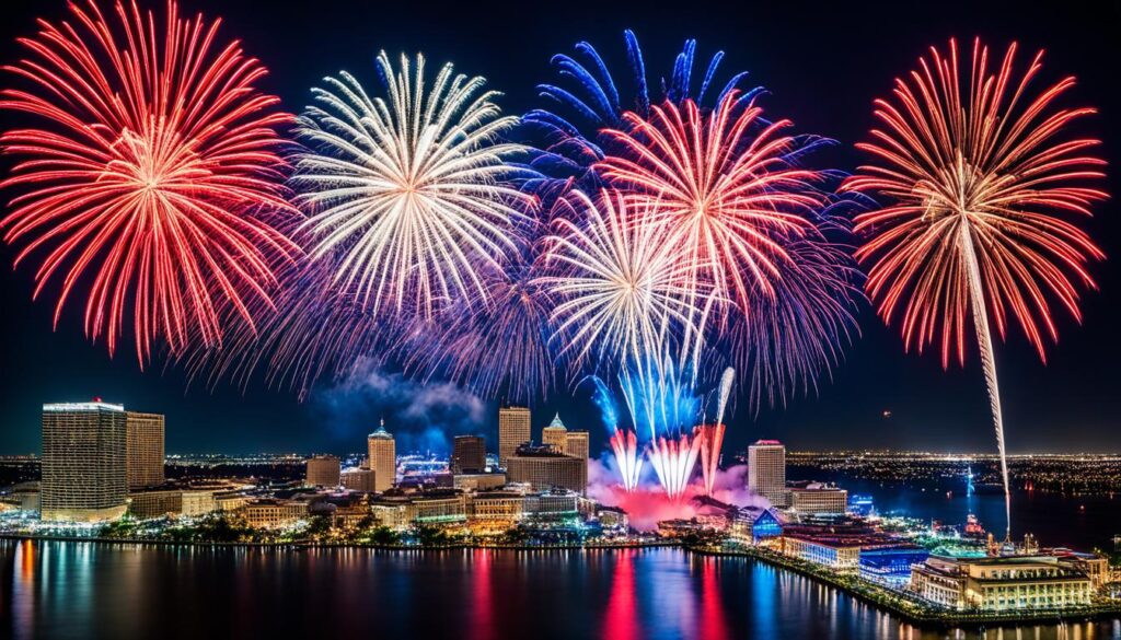 New Orleans Go 4th on the River fireworks New Orleans Go 4th on the River fireworks