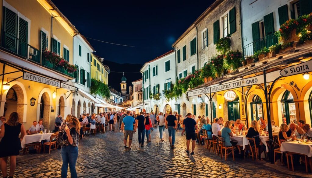 Nightlife in Herceg Novi Old Town Nightlife in Herceg Novi Old Town