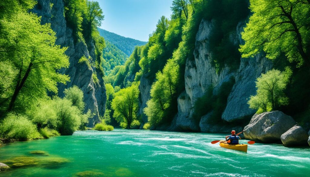 Paddling in Vrbas River Paddling in Vrbas River