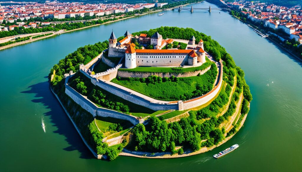 Petrovaradin Fortress aerial view Petrovaradin Fortress aerial view