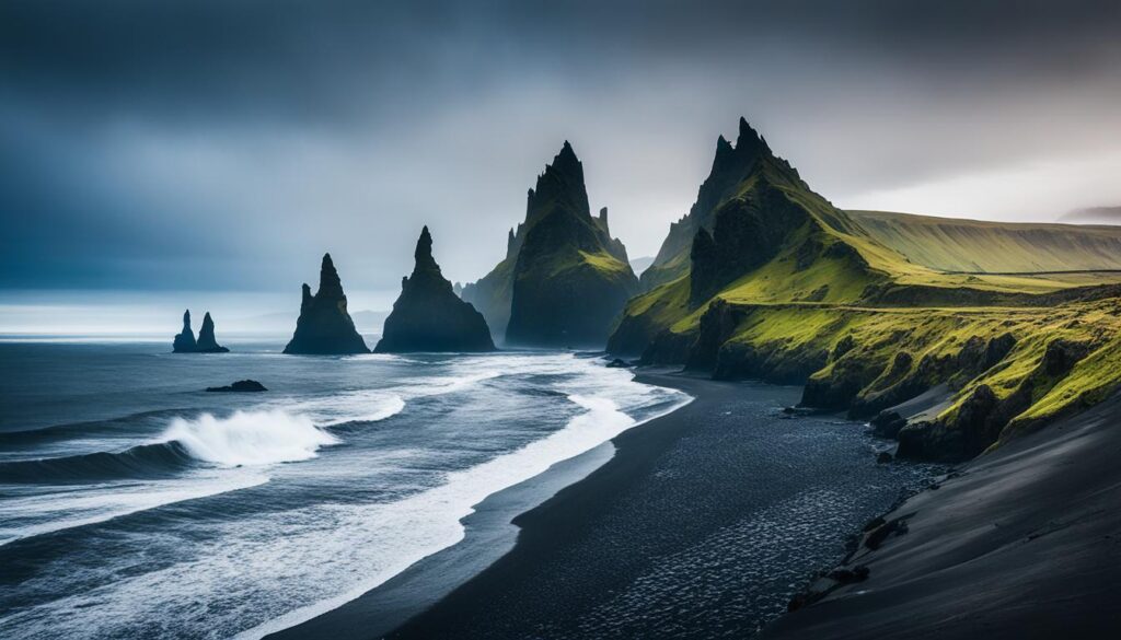 Reynisdrangar rock formations Reynisdrangar rock formations