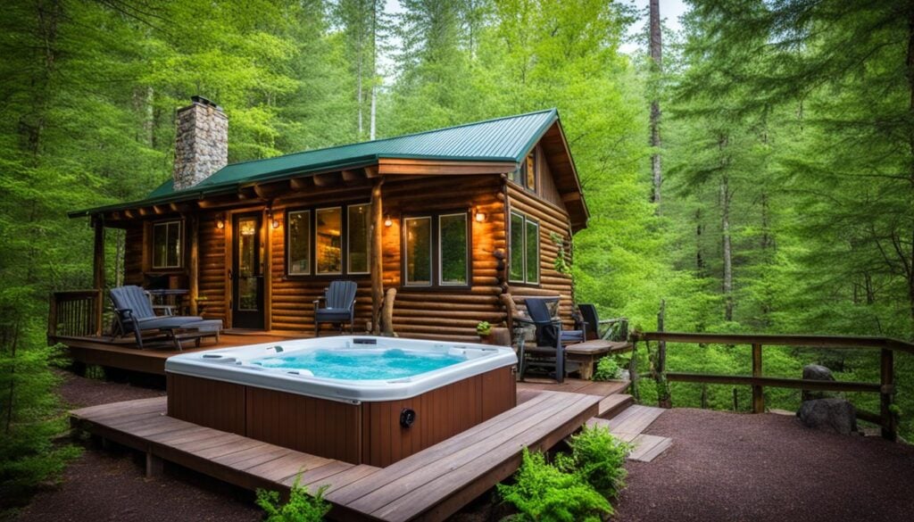 Romantic cabin rentals with hot tubs near Asheville